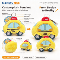 Peluche Voiture de Sport Taxi Jaune Personnalisée, Breloque Mignonne pour Sac, Porte-clés, Poupée en Peluche Douce, Cadeau pour Vente en Gros Transfrontalière