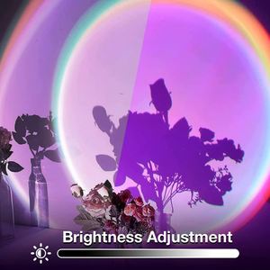 Dropshipping Modern Sunset Table Lamp Wall Background for the Bed Room Led <b>Rgb</b> Sunset Floor Light Night Projector Lamp - Product Image 6