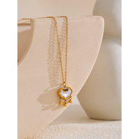 JINYOU 4656 conception chinoise bonne chance coquille naturelle pendentif collier à la mode en acier inoxydable pendentif collier pour femmes bijoux