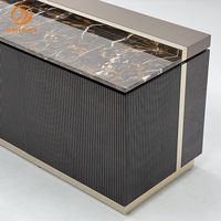 Mobilier de maison personnalisé ensemble de salon design de luxe meuble TV avec plateau en marbre meuble TV moderne et table avec tiroir