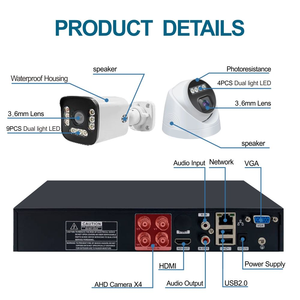 Sistema de Cámaras de Seguridad CCTV Analógicas AHD con Visión Nocturna a Todo Color, H.265 CMOS, 4 Canales, 2MP, Tipo Domo y Bala, con Disco Duro de 500GB - Product Image 2