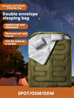 Produits de camping et de randonnée, sac de couchage en peluche pour le printemps, l'automne et l'hiver, sac de couchage gonflable double pour adultes, sac de couchage thermique pour adultes