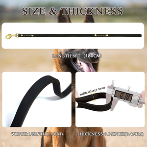 Pet Dog Leather Leashes Solid Rivet Tactical Rope Durable Adjustable for Small Medium Dogs Cats Training Walking - Product Image 3