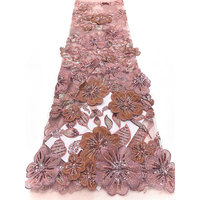 NI.AI Nouvelle conception, applique en dentelle florale 3D perlée, patch brodé de fleurs à sequins cousu à la main pour mariage et soirée