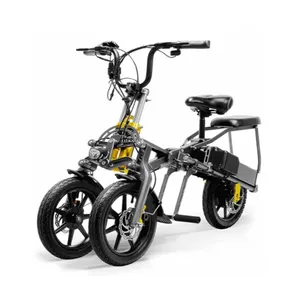 Fabrika toptan 3 tekerlekli elektrikli bisiklet bisiklet Scooter bir anahtar katlama 14 inç lastik alüminyum alaşımlı çerçeve lityum pil Spec