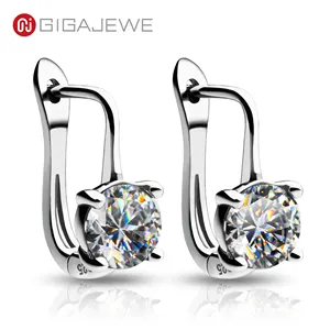GIGAJEWE Moissanite Girls Gift EF Color VVS1 Total 1.6ct 925 Silver Earring 18K Gold Plated Diamond Test Passed Jewelry