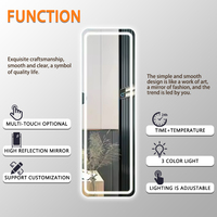 Miroir sur pied intelligent tactile avec éclairage LED pour chambre à coucher, miroir pleine longueur pour salle de bain et appartement