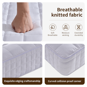 Colchón Ortopédico Ailif King/Queen Size Moderno y Ecológico con Resortes Ensacados, Tejido de Algodón Hospitalario Hipoalergénico, Enrollable en Caja para el Hogar - Product Image 2