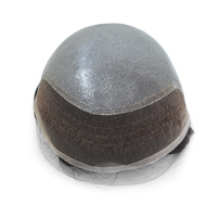 Stock pour hommes Toupet Lace Front perruque de remplacement de cheveux humains avec nœuds blanchis Prothèse capillaire pour hommes