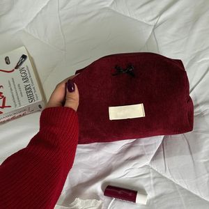 Ins أزياء متعددة الألوان منخفضة موك مخصص دائم كوردروي اليدوية حقيبة مستحضرات التجميل المحمولة مستودع مستحضرات التجميل - Product Image 4