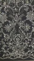 Tissu en dentelle à paillettes et strass pour robes de mariée, robes de soirée, décoration intérieure et vêtements de fête pour femmes
