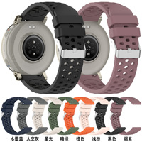 Kingmega Wholesale Premium Hollow Strap 20mm Mesh Silicone Replacement Band with Pin Buckle for Amazfit Active 3