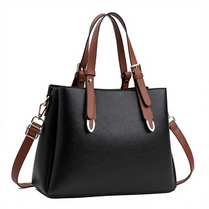 Sac à main femme élégant en cuir grainé <span class=keywords><strong>litchi</strong></span>, style minimaliste urbain, color-block, grande capacité, sac fourre-tout, sac à bandoulière pour femme de bureau, sac à main croisé - Product Image 1