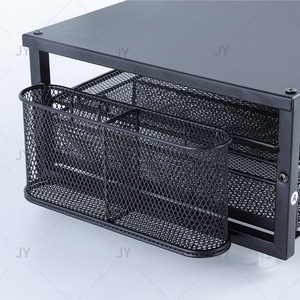 Laptop Stand 3 Tier Metal <b>Desk</b> Organizer With Storage Basket For Office Desktop <b>Computer</b> Monitor Heightening Rack - Product Image 3