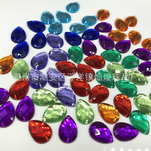 Strass acryliques en forme de goutte d'eau, 16 facettes, perles dispersées pour la fabrication de bijoux et décorations DIY - Product Image 1