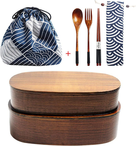 Wooden Japanese Bento Lunch Box Food Containers Children's And Adult Restaurants Wooden Bento Boxes