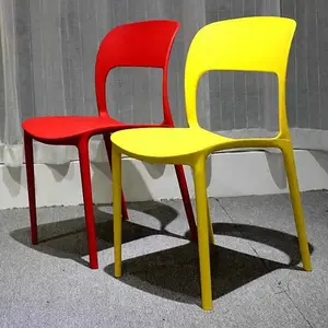 Gran oferta, silla apilable de polipropileno comercial con agujero sobrenatural italiano fuerte, silla de PP sin brazos, sillas de comedor de plástico - Product Image 4