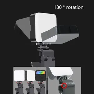 مصباح ليد للكاميرا 84 قطعة RGB إضاءة تصوير قابلة لإعادة الشحن بدون مراحل قابلة للتعديل مصباح دائري ليد لتصوير الفيديو السيلفي