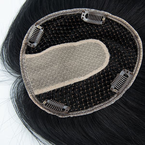 Topper de Cabello Humano con Base de Seda y Encaje, 100% Cabello Remy Virgen Ruso, Encaje Suizo Natural, Transpirable, para Mujeres - Product Image 6