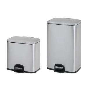 50L Stainless Steel Metal Pedal Trash Can Kitchen Trash <strong>Bin</strong> Big Volume <strong>Square</strong> Household Foot Pedal Steel Waste <strong>Bins</strong> - Product Image 2