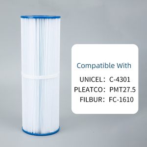 हीयू HYPCC-60 C-7469 FC-1975 उच्च दक्षता प्रवाह फिल्टर स्विमिंग पूल स्पा पानी क्लीनर पालतू + पीपी सामग्री 50-200 वर्ग फुट - Product Image 2