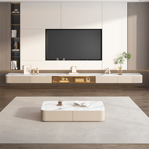 Porta <span class=keywords><strong>TV</strong></span> Moderno in Pietra e Vetro Mobile da Terra di Lusso per Piccoli Appartamenti <span class=keywords><strong>Design</strong></span> Minimalista per Arredamento Soggiorno - Product Image 4