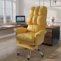 Chaise de bureau ergonomique de luxe, pivotante et inclinable, avec support lombaire pour le bureau à domicile.