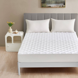 <span class=keywords><strong>Protector</strong></span> de Colchón Impermeable de Tela de Rizo de Fibra de Bambú, 300 Hilos, Transpirable, Blanco, Antideslizante, Ajustable, Lavable a Máquina, para Todas las Estaciones - Product Image 4