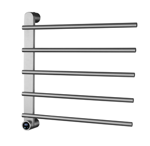 EIOIOL-Porte-serviettes électrique mural <span class=keywords><strong>vintage</strong></span> en acier inoxydable brossé gris métal pliable avec affichage numérique pour hôtels - Product Image 1