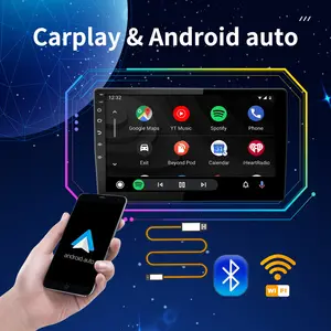 Toptan radyo araba monitör dokunmatik ekran 1 Din multimedya oynatıcı BT Carplay evrensel 10.1 inç çift Din Android 12 araba Stereo