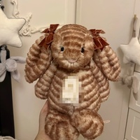 Boneka Kelinci Bashful Range 31cm Motif Garis Harimau, Koleksi Boneka Kelinci Bashful, Isi Kapas PP, Dapat Dicuci, Super Lembut, Hadiah Ulang Tahun