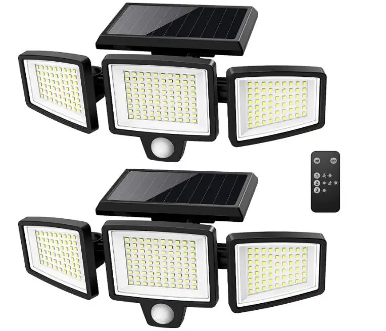 270 degree IP65 Waterproof Outdoor 210 LED 3 Heads Motion Security Lights human body induction floodlight