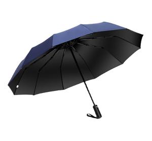 Parapluie promotionnel automatique à 3 plis personnalisé avec logo, protection UV, coupe-vent, pour vélo et voiture, poignée en plastique - Product Image 4