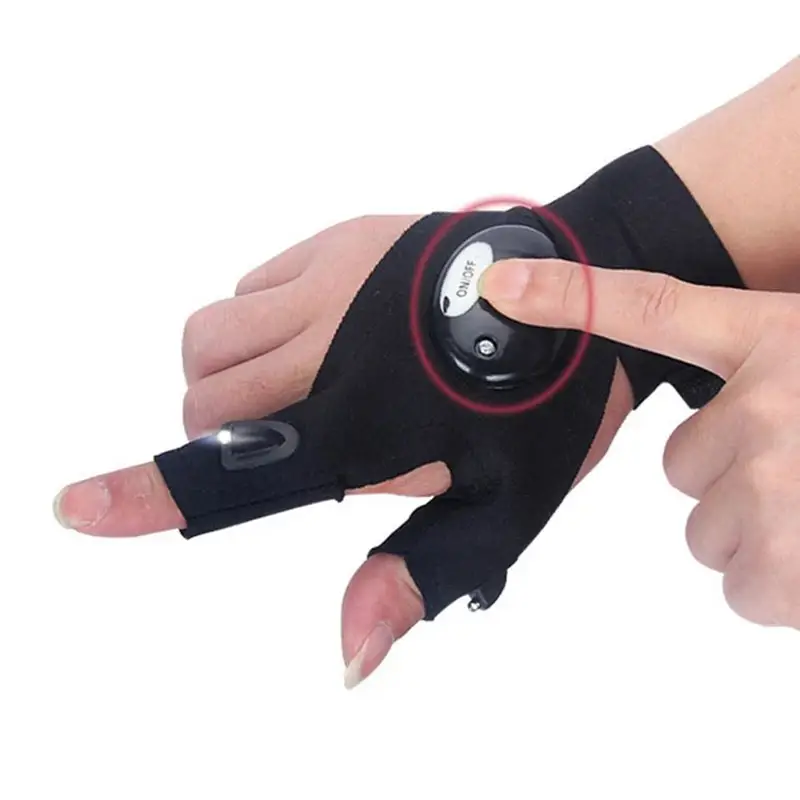 Magic strap finger lees work light Finger light Survival Camping Hiking Rescue Tool LED Gloves Flashlight