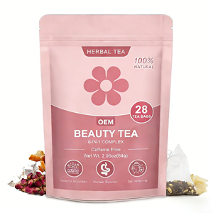 ชาบำรุงผิว OEM 28 วัน สูตร 6 in 1 สมุนไพรรวม ลิลลี่ โรเซลล์ พอริยา สารต้านอนุมูลอิสระ ช่วยให้ผิวขาว ช่วยย่อยอาหาร ปราศจากคาเฟอีน บรรจุ 28 ซอง - Product Image 2