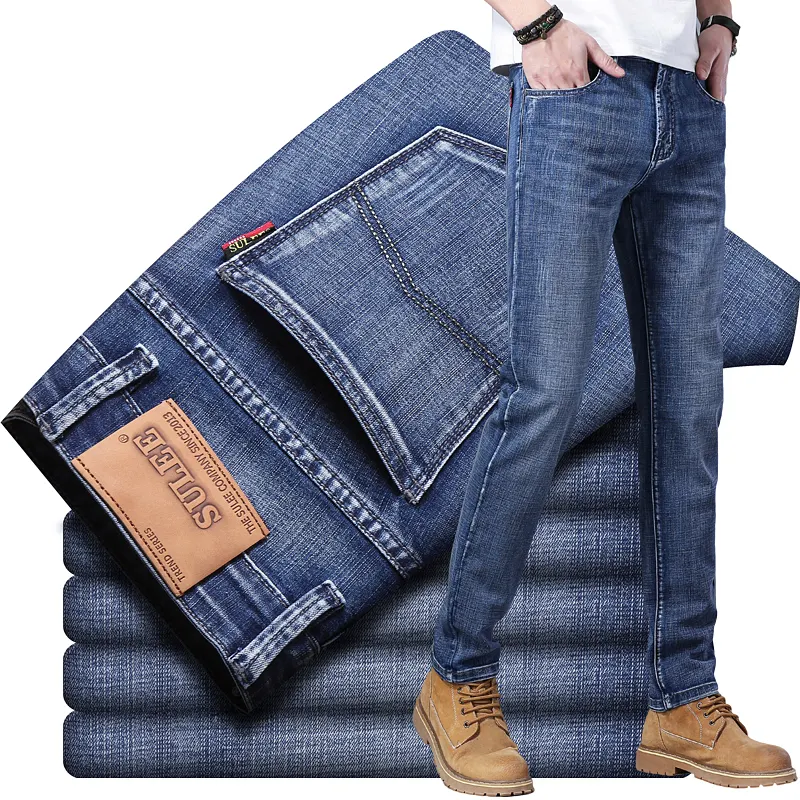 2022 New Fashion Top Brand High Quality Trousers Jeans-Homme- Business Casual Denim Pants Male Men's Jeans
