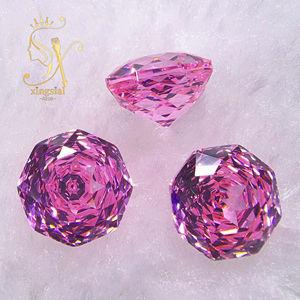 Pierre de zircone cubique (CZ) de couleur violette AAAAA à bas prix, forme octogonale, taille rose millénaire, pierre CZ en vrac - Product Image 1