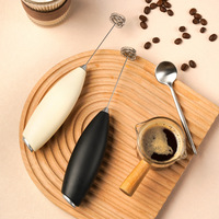 Mousseur à lait électrique portable en acier inoxydable avec support, fouet à matcha, mélangeur de boissons et mousseur à café