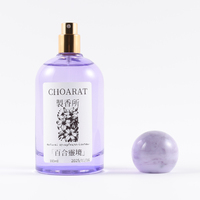 Flacon de parfum pour femme violet de 100 ml, en verre vide, avec col serti et capuchon magnétique