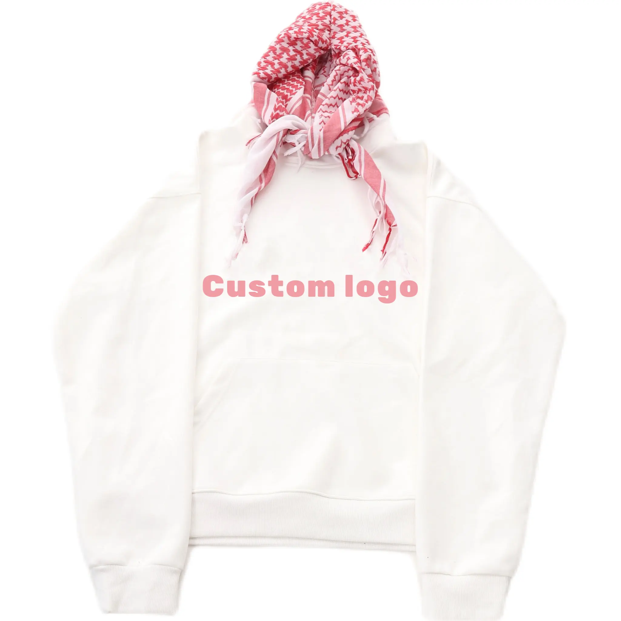 2024 nouveau Design hommes lourd coton écharpe sweats à capuche OEM ODM Logo personnalisé anti-rétrécissement vente Flash tenue décontracté pour le printemps