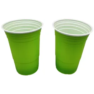 डिस्पोजेबल पार्टी पेय रस कप कस्टम रंग की प्लास्टिक बियर पांग कप के लिए पार्टी