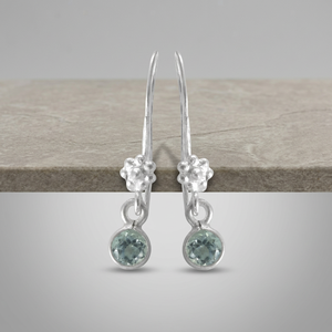 Indian Gemstone Fine <b>Stud</b> Silver <b>Earrings</b> - Product Image 2