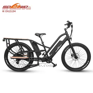 SOBOWO Bafang מנוע 48V 500W עוצמה 26 אינץ שומן E-צמיג אופניים מכביש 2-גלגל צמיג אופניים חשמלי ebike מטען עם שני מושבים