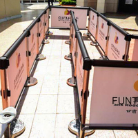 Barrière de Sécurité Rétractable en Plastique de 1,0 m pour File d'Attente Extérieure, Garde-corps pour Événements, Publicité, Centre Commercial, Aéroport