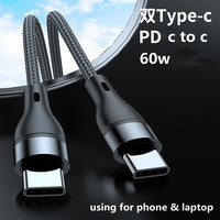 Cable de Datos USB-C con Doble Interfaz Tipo-C, Estructura Trenzada Anti-Doblez