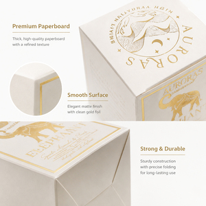 Wholesale Hot Stamping Gold Logo Rigid Candle <b>Packaging</b> Box Custom Square Paper Box Custom Size Gift Box Factory Direct Low MOQ - Product Image 2