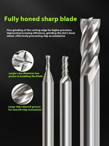 Fresa de acero blanco de alta velocidad M2 con 2 cuchillas Vástago recto largo Rodamiento de aluminio-ODM personalizable - Product Image 2