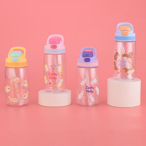 पोर्टेबल लीकप्रूफ 450 मिलीलीटर बीपा मुक्त पर्यावरण अनुकूल बच्चों के कप रचनात्मक कार्टून बच्चे प्लास्टिक पानी की सिप्पी बोतल पीछे के लिए - Product Image 3
