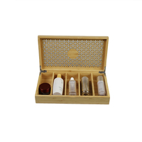 Boîte de rangement en bois gravée au laser, faite à la main, de luxe, multi-compartiments, pour cosmétiques et bijoux, organisateur en bois avec logo personnalisé