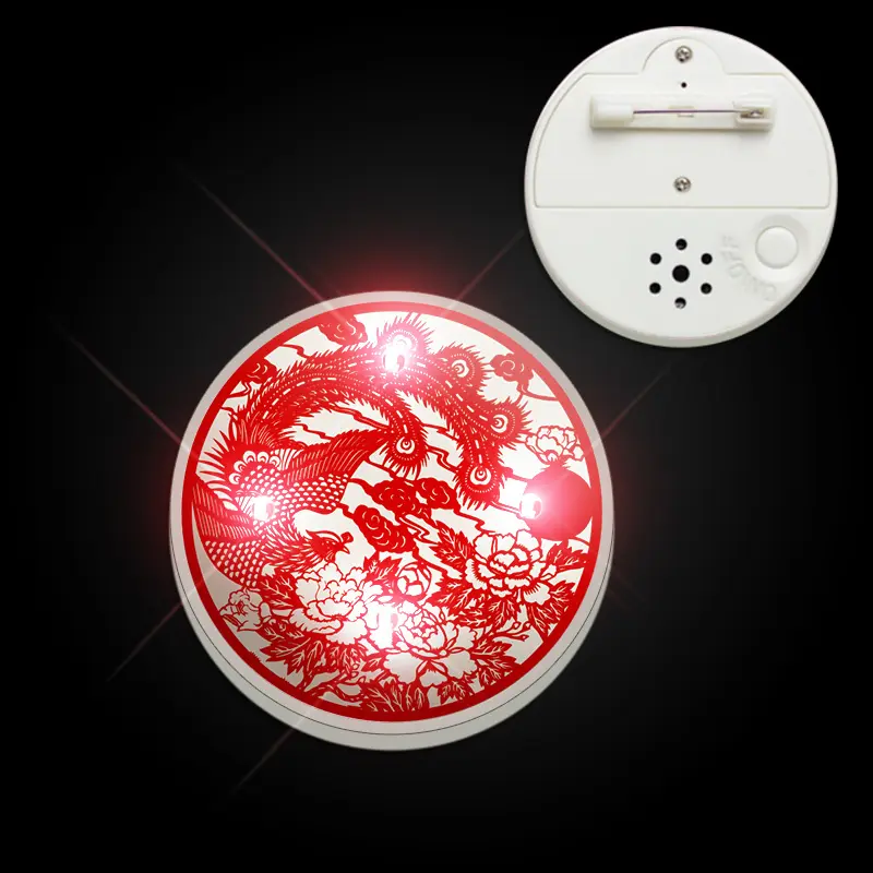 Decoratieve Doek Led Glowing Music Badge Speler Veiligheid Licht Up Muziek Pin